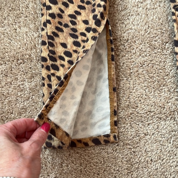 WeWoreWhat Leopard Split Hem Pants - Picture 3 of 10